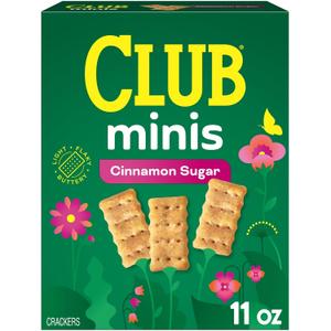 Club Minis Crackers, Spring Snacks, Snack Crackers, Limited Edition, Cinnamon Sugar, 11oz Box (1 Box) (EXP 06/29/26)