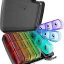 Pill Organizer 3 Times a Day, Fullicon Large Weekly Pill Case 7 Day, Daily Pill Box with 21 Compartments, Pill Dispenser Supplement Holder for Pills/Vitamin/Fish Oil - Multi-Colored