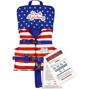 Dark Lightning USCG Approved Infant Life Jacket 0-30 lbs, Swim Vest for Baby/Toddlers 1-3 Year Old 20-30 lbs,Toddler Floaties for Pool Swimming,Boating,Beach,Puddle