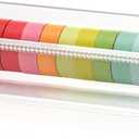 Acrylic Washi Tape Dispenser Tape Holder Organizer 7 in Sticker Roll Cutter Masking Tape Holder Washi Tape Organizer Cutter Clear Tape Dispenser for Office Home School (Not Include Tape)