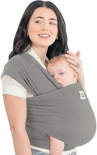 KeaBabies Baby Wrap Carrier - All in 1 Original Baby Carrier Newborn to Toddler Sling, Easy to Wear, Hands Free Bonding, Lightweight, Breathable Infant Wraps (Graphite)