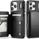 Vinich for iPhone 17 Pro Max Wallet Case with Card Holder, RFID Blocking Credit Slots Kickstand Shockproof Phone Cover Fit for iPhone 17 Pro Max 6.9" Black