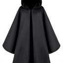 TOGROP Knight Costume for Kids Robe Hooded Cloak Boys Girls Cosplay 12-14 Years (Black)