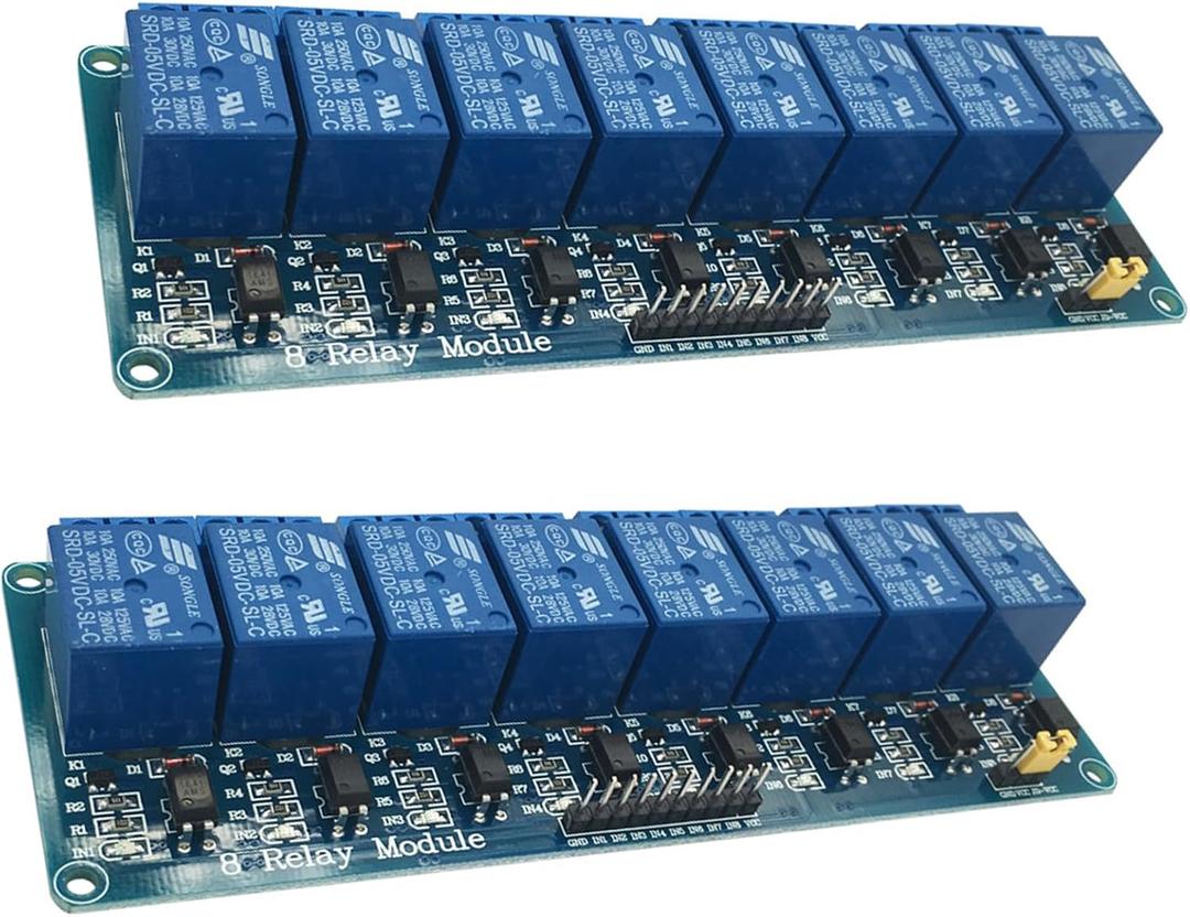2PCS DC 5V 8 Channel Relay Module Compatible with Arduino R3 MEGA Raspberry Pi with Optocoupler High/Low Level Trigger Expansion Board