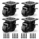 4 Pack Leveling Casters, Adjustable Heavy Duty Casters Set of 4, Swivel Plate Industrial Retractable Caster Wheels for Workbench,Machine, Equipment, Shelves (60F, 2200 Lbs Capacity, Black)