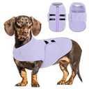 Queenmore Large Dog Sweater, Soft Fleece Vest Pullover Dog Jacket with Leash Hole, Warm Winter Dogs Clothes Cold Weather Doggy Dachshund Sweaters for Large Dogs Cats Boy or Girl (Lilac, L)