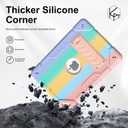 iPad Case 9th Generation, 7/8th Generation Case iPad 10.2 Inch with Kickstand 2 Angles Built-in Stand for Kids Shockproof,Heavy Duty Rugged Protective (Gradient+Gold)