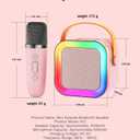 Mini Karaoke Machine Speaker for Kids Adults,Portable Bluetooth with 1-2 Wireless Microphones,Christmas Birthday Gifts Toys Girls Boys Ages 4, 5, 6,7, 8,9,10,11,12+ Years Old Toddler (Pink - 1 Mic)