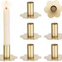 Candlestick Holders Taper Candle Holders: 6Pcs Gold Candlestick Holder Table Brass Candlestick Holders Candle Sticks Holder Decor Home Flower Candle Holder Wedding Cute Small Candle Holders