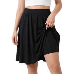Girls Knee Length Skirt : Aline Pleated Skirt Built-in Shorts or Leggings Basic Skorts Size 6Y