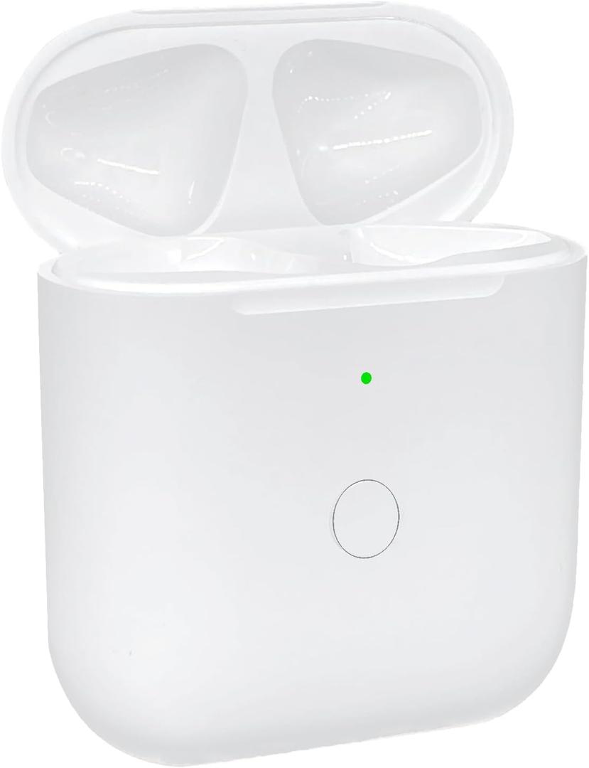 Wireless Charging Case Replacement for air pods 1st & 2nd Gen, Air pods Charger Case Replacement with Bluetooth Pairing Sync Button and Built-in 450 mAh, No Earbud