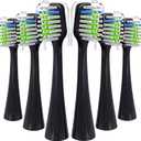 Toothbrush Replacement Heads Compatible with WaterPik Complete Care 5.0 & 9.0(WP-861/CC-01), 6 Count (Black)