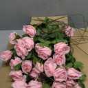 Fake Roses Artificial Flowers Bulk,Floral Diameter 4'',49 Pcs Artificial Silk Roses Flowers with Stems for Wedding Arrangement Centerpieces Party Home Table Decorations (49, Light Pink)