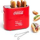 Nostalgia Coca-Cola Hot Dog Toaster - 2 Slot Bun Mini Tongs - Works with Chicken, Turkey, Veggie Links, Sausages and Brats - Coke Red