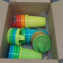 The First Years Take & Toss Spill Proof Sippy Cups - Rainbow Party Pack - Reusable Toddler Cups - Kids Cups and Snap On Lids for Ages 9 Months and Up - 20 Count (10 Ounces)