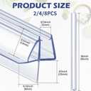 Frienda 4 Pcs Shower Door Bottom Seal 3/16" x 36'' Clear PVC Glass Door Sweep Shower Frameless Seal Strip for Replacement Stopping Leaks and Creating Water Barrier