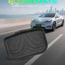 YHTAUTO Rear Lower Storage Trunk Mat Compatible with Tesla Model Y 2020-2025, TPE Floor Liners All Weather Custom Fit, Black