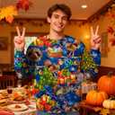 RAISEVERN Christmas Sweatshirt for Men Women Funny Pullover Xmas Top (Medium, Multicolor-39)