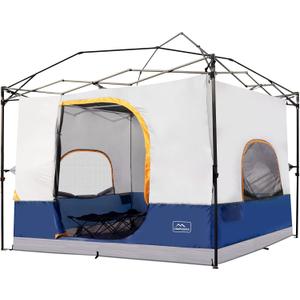 KAMPKEEPER Camping Inner Tent for Pop Up Canopy, Converts 10'x10' Straight Leg Canopy into Camping TentFully Vented Roof(Top & Frame NOT Included) (Navy Blue, Classic), 114x114x78 inches
