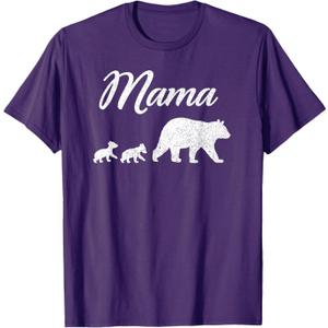 Mama Bear T Shirt With Two Cubs Twin Mom Mother's Day Gift T-Shirt XL