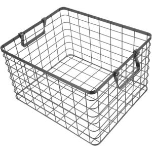 Totority Large Round Wire Firewood Basket Storage Tote Bag Metal Log Holder Rack for Camping Folding Handle Non-slip Base Durable Iron Construction