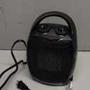 Kismile Small Electric Space Heater Ceramic Space Heater,Portable Heater Fan for Office with Adjustable Thermostat and Overheat Protection ETL Listed for Kitchen, 750W/1500W(Black) (Luxury Black-Built-in Handle)