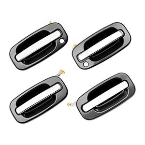 Exterior Door Handles Set, Compatible with 1999-2007 Chevy Silverado Suburban Tahoe Avalanche, GMC Sierra Yukon, Cadillac Escalade, Chrome Lever, Front & Rear & Left & Right Side | 15034985, 15034986