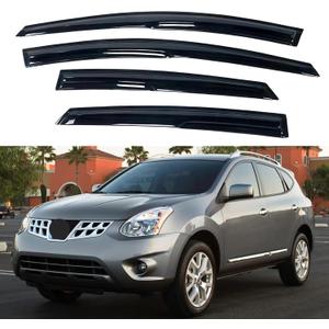 IG Window Visor for Nissan Rogue 2009-2013 & Rogue Select 2014-2015, Rain Guard Tape-On Side Vent Window Deflector Mugen Style, 2009 2010 2011 2012 2013 2014 2015 (SL Model 14-15 Only)