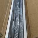 6FT Outdoor Metal Privacy Screen  Decorative Privacy Fence and Room/Garden Divider, Weather-Resistant Freestanding Panel with Stand, Durable Steel for Patio, Garden, Balcony, or Backyard (Black&Louvered)