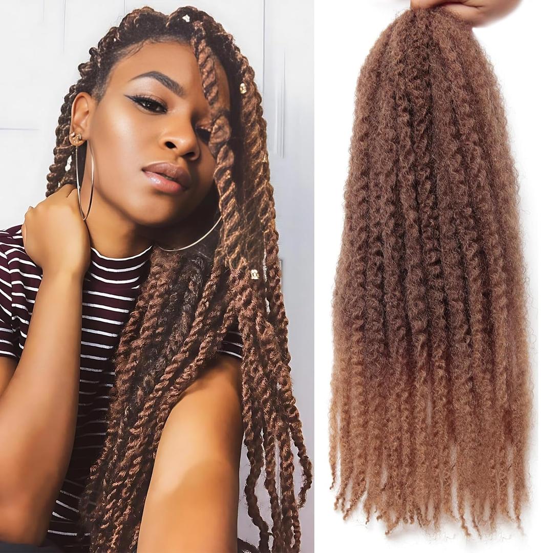 Marley Twist Braiding Hair 24 Inch 8 Packs, Natural Kinky Texture, Easy to Separate, Tangle Resistant, Low Shedding, Soft Lightweight Marley Hair for Twist and Protective Styles (33/27)