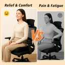 Office Chair Booster Cushion 6-Inch Extra-Thick Height Increase Seat Pad with Dual-Layer Foam & Non-Slip Bottom