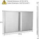 BI-DTOOL Outdoor Kitchen Double Doors 35" W X 24" H BBQ Access Door Thickened 304 Brushed Stainless Steel Doors for Indoor/Outdoor Kitchen Outdoor Cabinet Barbeque Grill or BBQ Island