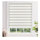 LazBlinds No Tools No Drill Cordless Zebra Blinds for Windows, Dual Layer Light Control for Day and Night, Light Filtering Privacy Roller Blinds and Shades for Home, 20" W x 72" H, Stone Grey