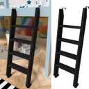 Black Wood Bunk Bed Ladder 50"/ 55"/ 60", Lofted/Dorm/RV Bed Bunkbed Ladders with 4 in Extra Deep Steps & Non-Slip Pads, Replacement Wooden Ladder for Motorhome/Camping - Load 660 lbs