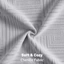 FUTEI Light Grey Decorative Throw Pillow Covers 20x20 Inch Set of 2,Soft Cozy Chenille Geometric Textured Cushion Case,Home Decor for Couch Bed Living Room