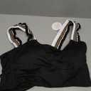 Wenlia Women's Cropped Tank Tops Sleeveless Stretchy Camisole Ruffle Wide Strap Cut Out Workout Gym Athletic Camis Shirt,  Extra Large, Black 