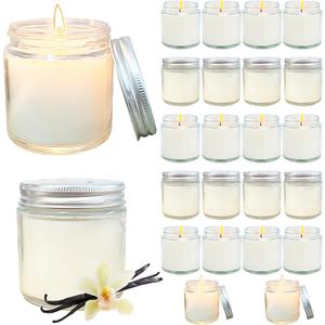 24 Pcs 4 Oz Mini Soy Candles,Vanilla Scented,Aromatherapy Candle,Bulk Candle SetGreat Stress Relieving Scented Candles for Girls as a Gift for Birthdays, Weddings and More!