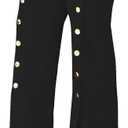 PINSV Women's High Waisted Stretchy Bootcut Pull On Dress Pants Casual Work Pants (XX-Large, 3276 Black)