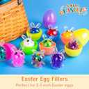 Exun 12 Pcs Easter Bunny Mini Squeeze Balls, Easter Basket Stuffers, Easter Egg Fillers, Squishies Stress Relief Fidget Toys for Kids Boys Girls Toddlers Gifts Party Favors