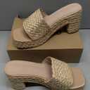 Yavero Espadrille Platform Sandals For Women Raffia Chunky Heels Open Toe Bohemia Sandals for Vacation,Beach, Size 11 