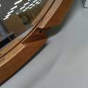 Solid Wood Wall Mirror with Shelf  Round Wood Frame Mirror for Entryway, Bathroom or Living Room  Handcrafted Look  24 Inch