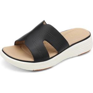 UBFEN Womens Platform Sandals Comfortable Walking Slide Soft Cushioning Footbed Casual Dressy Wedge Sandals (9)