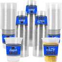 Gatherfun Graduation Decorations 2026-100 Pcs 16oz Blue Graduation Plastic Cups for Grad Party | Sturdy & Durable Drinkware for Grad Festivities | Essential Grad Party Supplies & Decorations