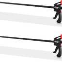 36" Bar Clamps for Woodworking 2-Pack, One-Handed Clamp/Spreader with 2.7 Inch Throat, Light-Duty Quick-Change F Clamp with 130 LBS Load Limit, Ideal for Woodworking/Carpentry/Home Improvement
