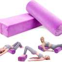2 PCS Yoga Bolster Pillow Set Washable Velvet Cover Meditation Bolster with High Density Foam and Carry Handle Rectangular and Cylinder Bolsters for Restorative Yoga