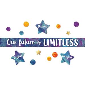 Carson Dellosa Galaxy 28 pc Bundle Motivational Bulletin Board Set, Planets, Star Cutouts and More Space Decorations With Positive Affirmations for Classroom Decor
