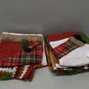 6 Pcs Christmas Chair Back Cover for Dining Room, Santa Claus Snowman Reindeer Xmas Dinner Chairs Cover, Chair Slipcover for Kitchen Hotel Holiday Party Decor