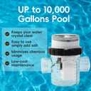 Clear Saltwater Chlorinator System for Above Ground Pools up to 10,000 Gallons,Salt Chlorine Generator Built-in Timer Salt Salinity Detection with Adapter,Self-Cleaning Saltwater Pool System