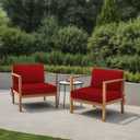 idee-Home Outdoor Cushions for Patio Furniture, Waterproof Outdoor Seat Cushion Hampton Bay Deep Seat Replacement Cushions for Garden, Red