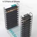 SONGMICS Shoe Rack, 10-Tier Shoe Shelf, Shoe Storage Organizer, 11.4 x 39.4 x 68.9 Inches, Metal Frame, Non-Woven Fabric Shelves, for Entryway, Bedroom, Black ULSH11H